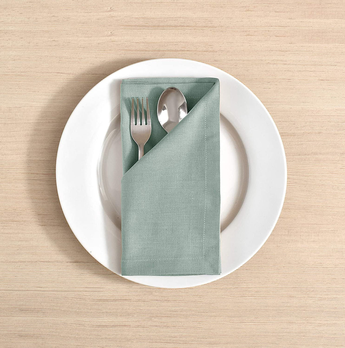 Fingercraft Cloth Napkin, Solid Color Cotton Linen Blend Table Napkins, Soft and Absorbent Fabric, Set of 12, Blush Pink