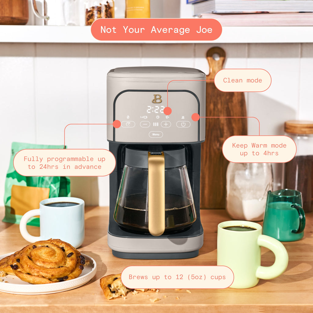 Beautiful 12 cup Programmable Coffee Maker, Thyme Green by Drew Barrymore