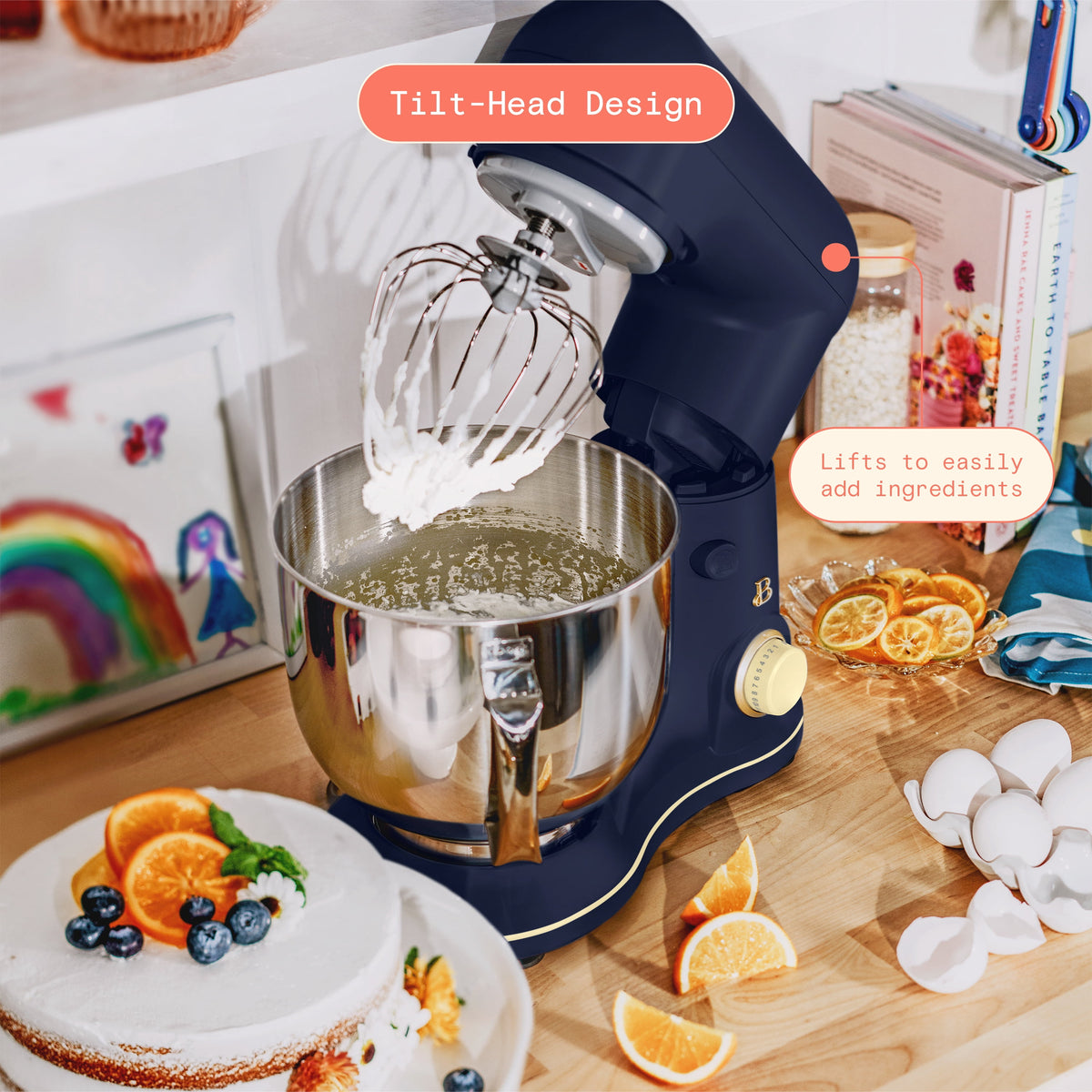 Beautiful 5.3 Qt Stand Mixer, Lightweight & Powerful with Tilt-Head, Chocolate by Drew Barrymore