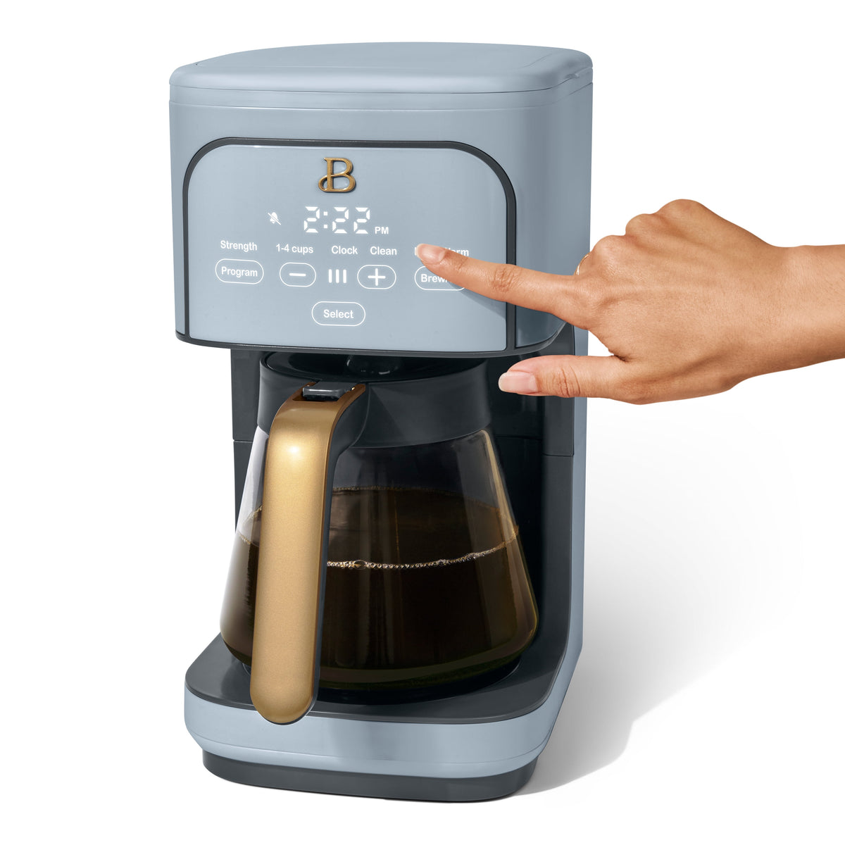 Beautiful 12 cup Programmable Coffee Maker, Thyme Green by Drew Barrymore