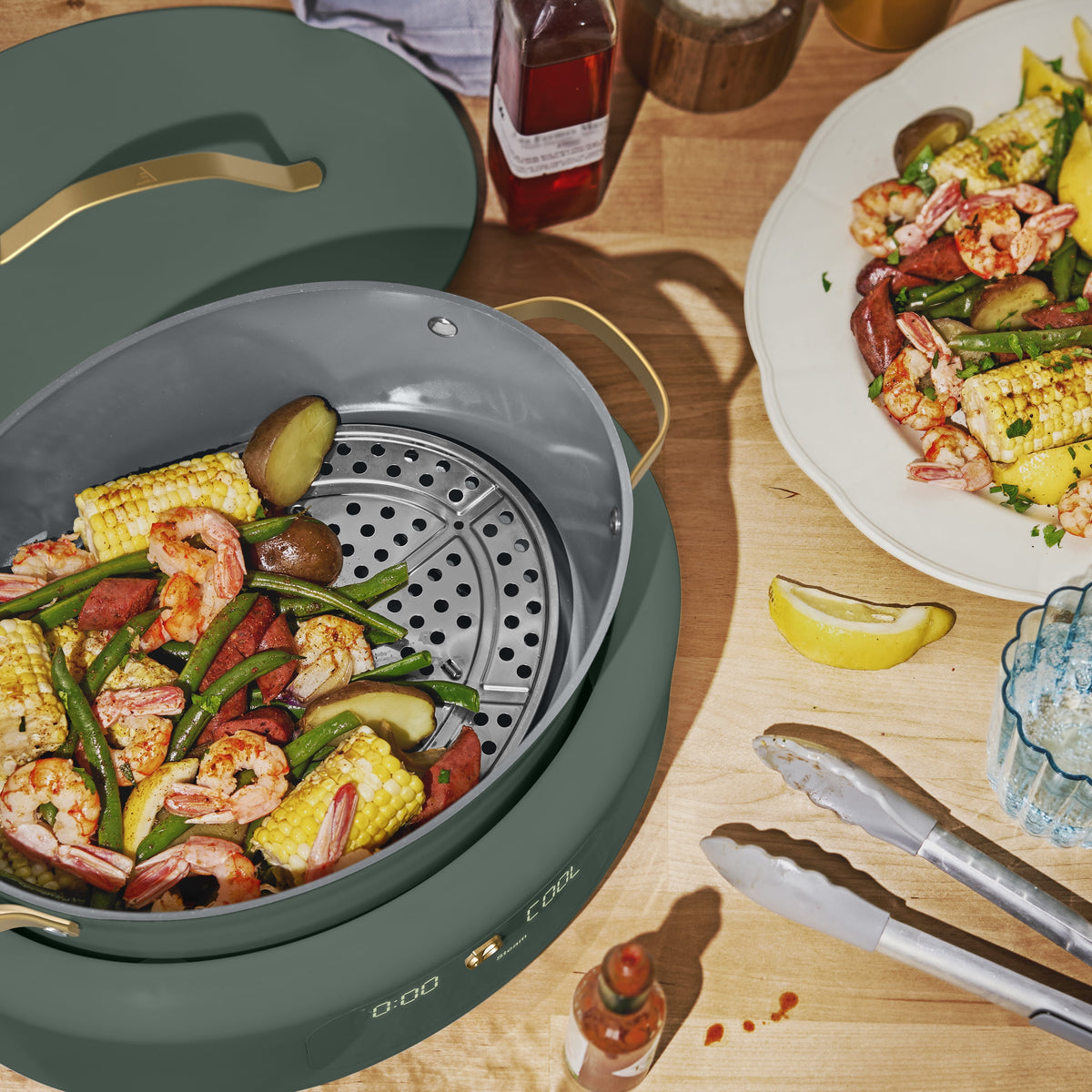 Beautiful 10 in 1, 6 Qt Electric Multi-Cooker, Thyme Green by Drew Barrymore