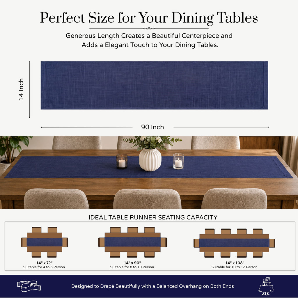 Fingercraft Table Runners, Cotton Dinner Table Centerpiece with Beautiful Premium Lace, Home and Dining Aqua-90