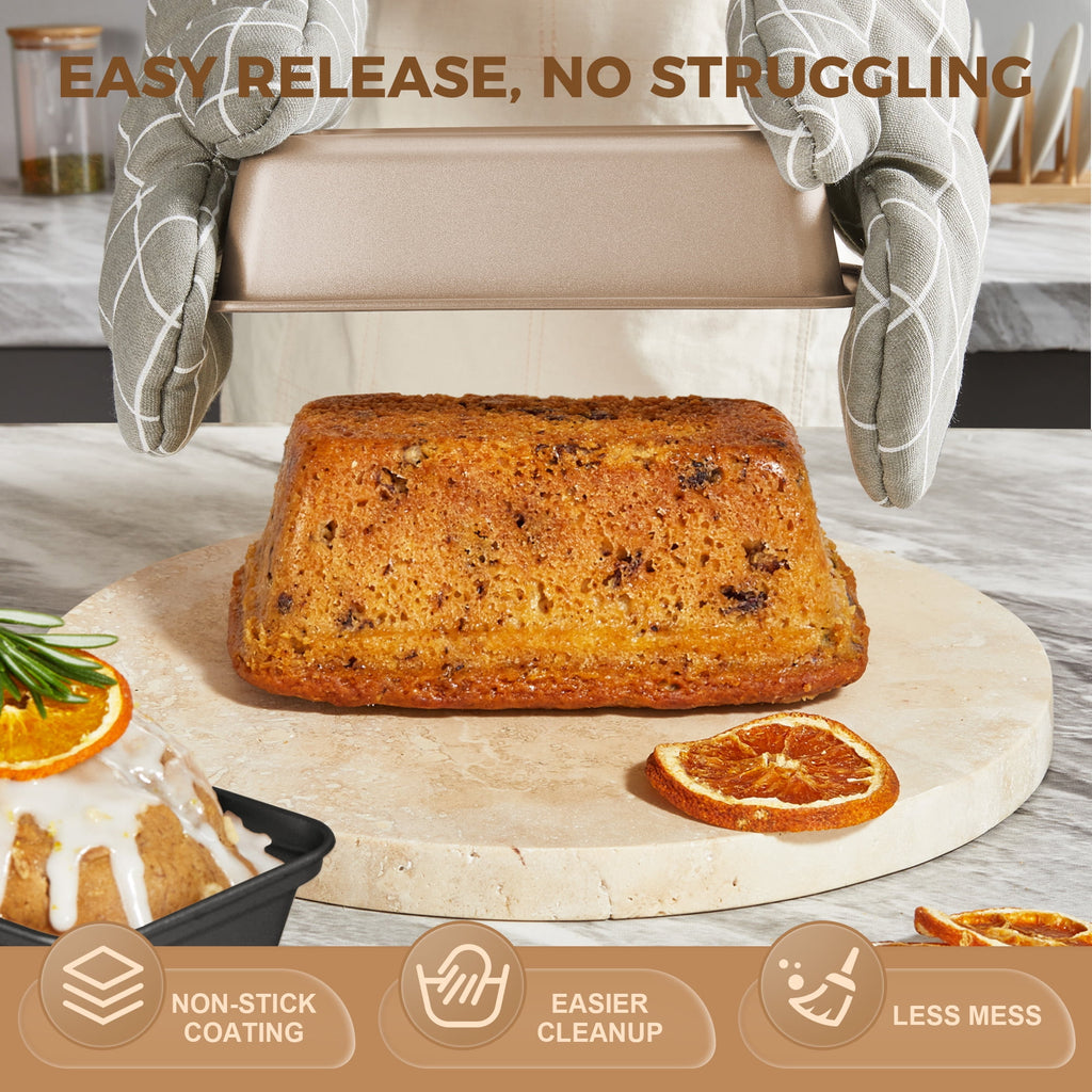 HONGBAKE 29-Pcs Nonstick Carbon Steel Bakeware Set, Baking Pan Set with Baking Sheets, Cake Pans, Loaf Pan & Muffin Pan, Grey