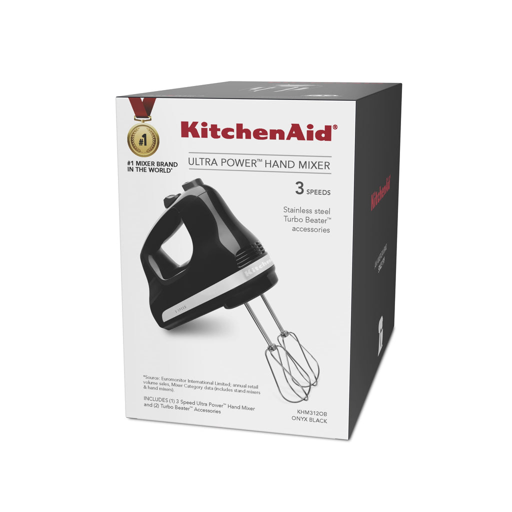 KitchenAid Ultra Power Corded 3-Speed Hand Mixer, Black