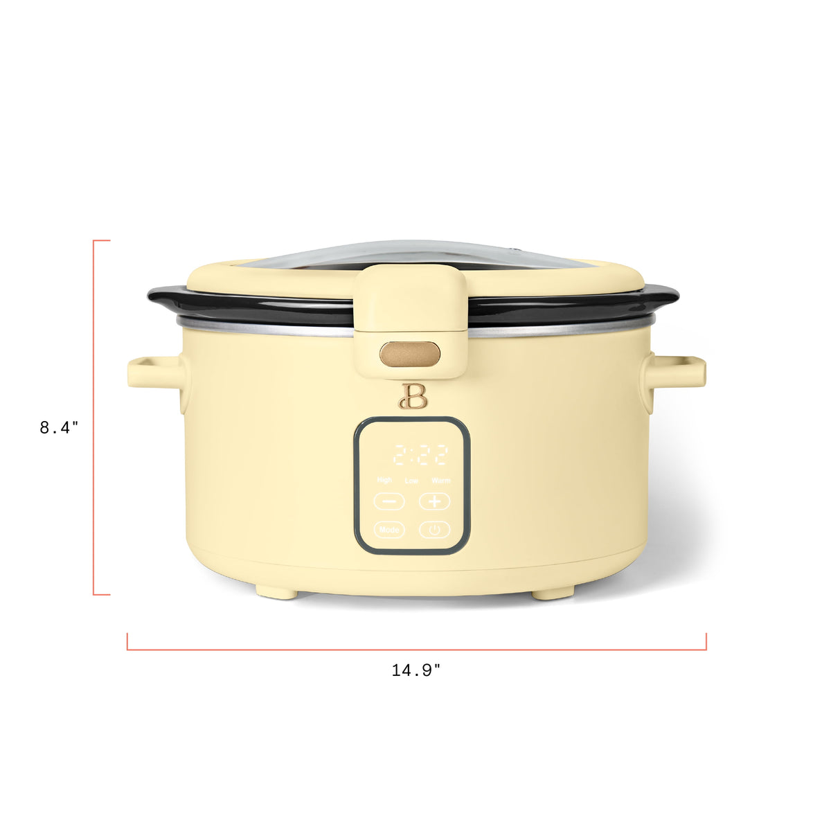 Beautiful 4 Qt Digital Slow Cooker with Hinged Locking Lid, Thyme Green by Drew Barrymore