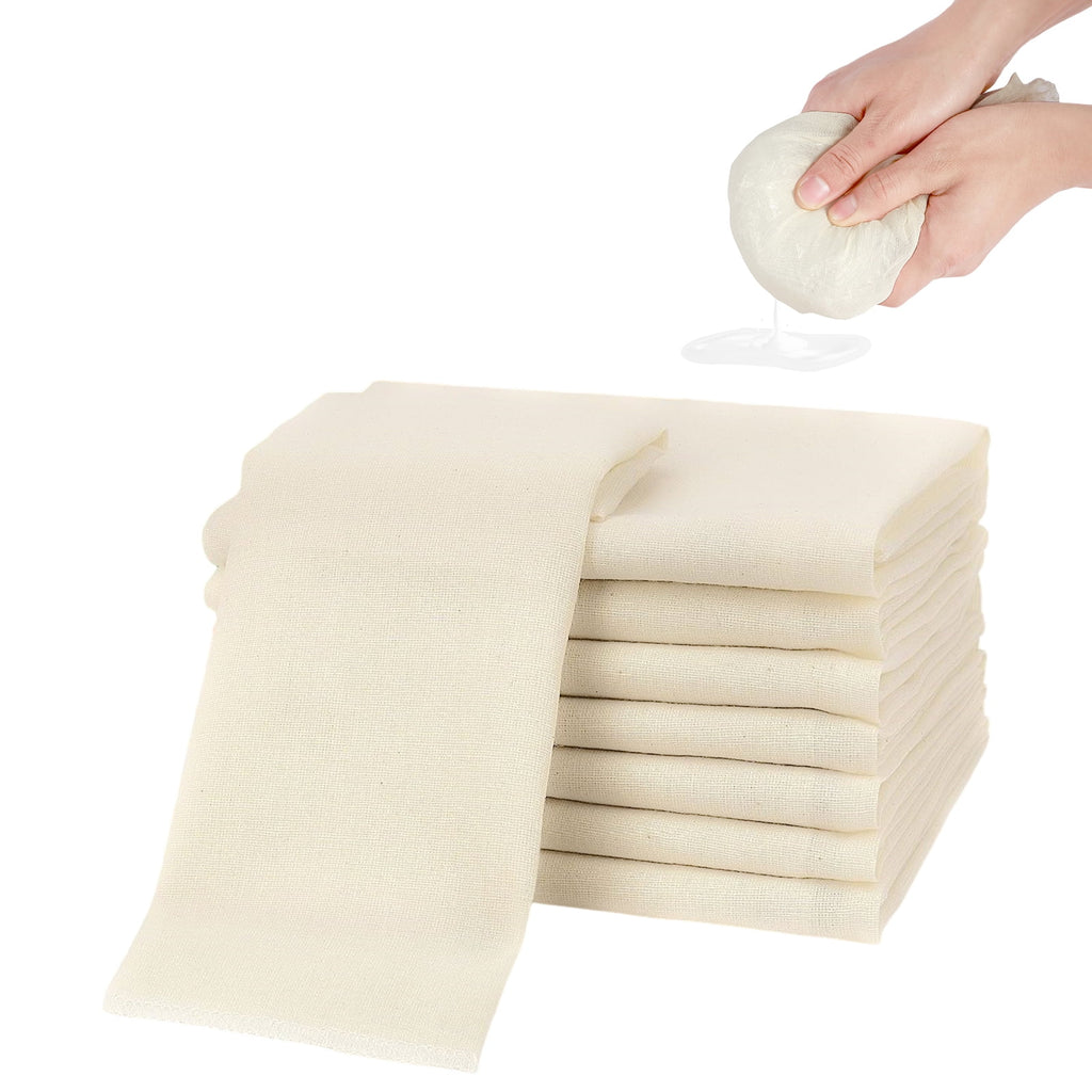 Jetcloudlive 12Pcs Cheese Cloths Natural Unbleached Cotton Cheesecloth 20 inch Square Cheese Cloths Reusable Organic Cheesecloth Cotton Cloth Strainer for Coffee Brewing Juicing Straining Making