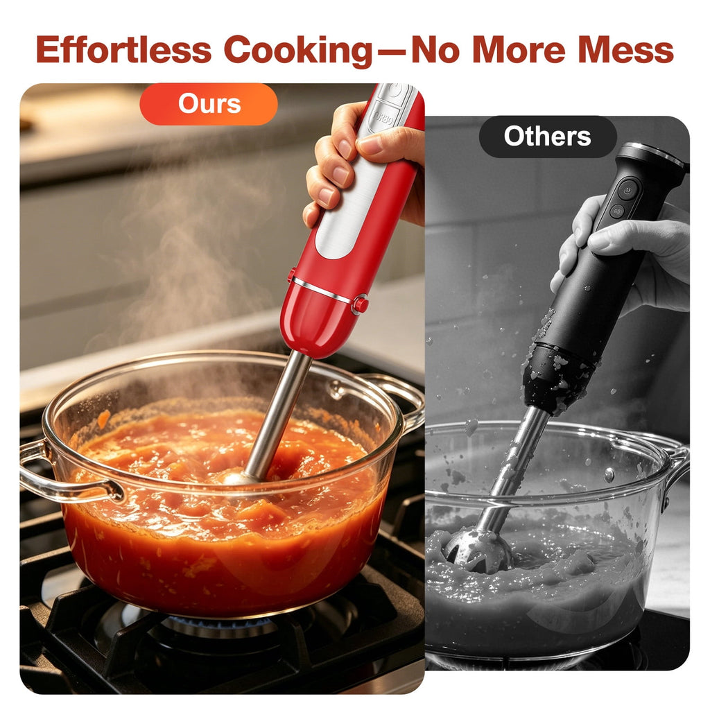 1100W Immersion Blender, 21-Speed Hand Blender with Turbo Mode, 5-in-1 Stick Blender for Smoothies, Baby Food, Soups, Purees, Black