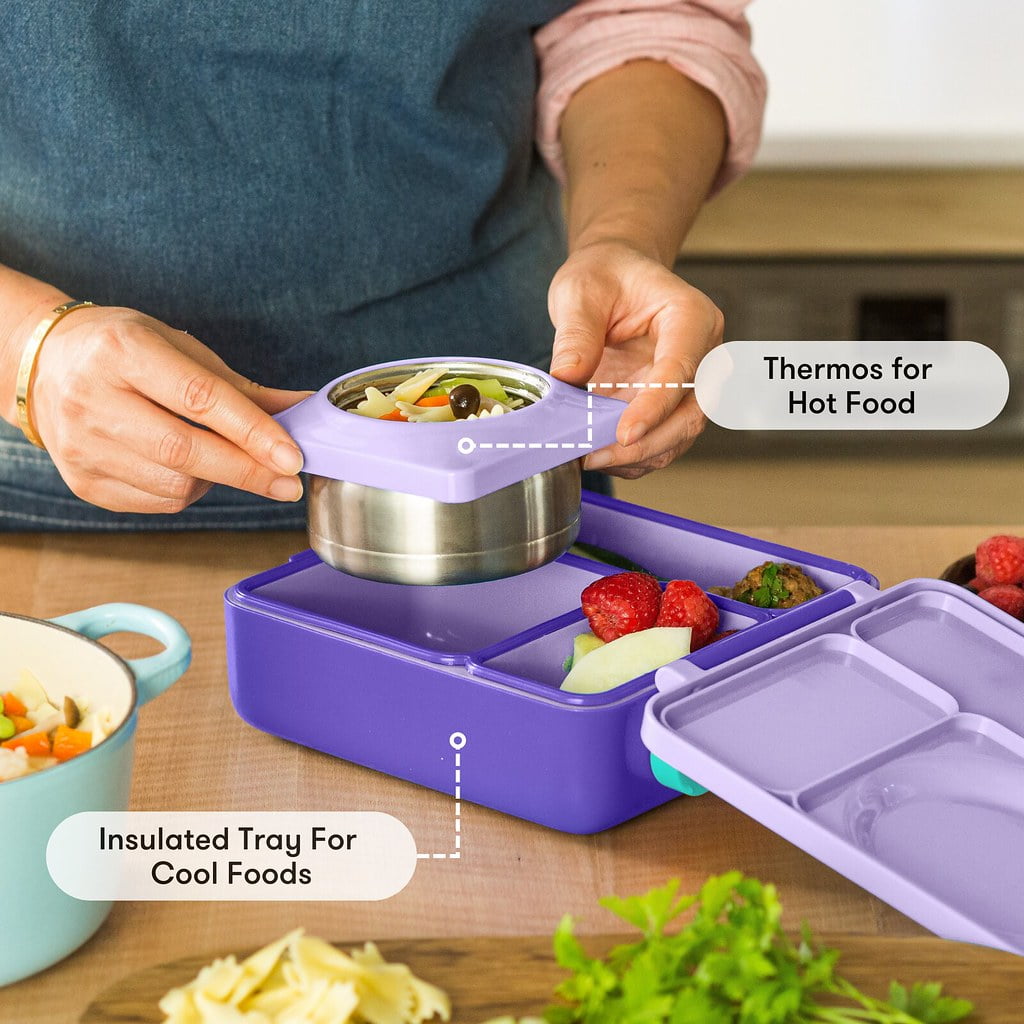OmieBox Bento Box for Kids - Insulated Bento Lunch Box with Leak Proof Thermos Food Jar - Blue Sky by OmieLife