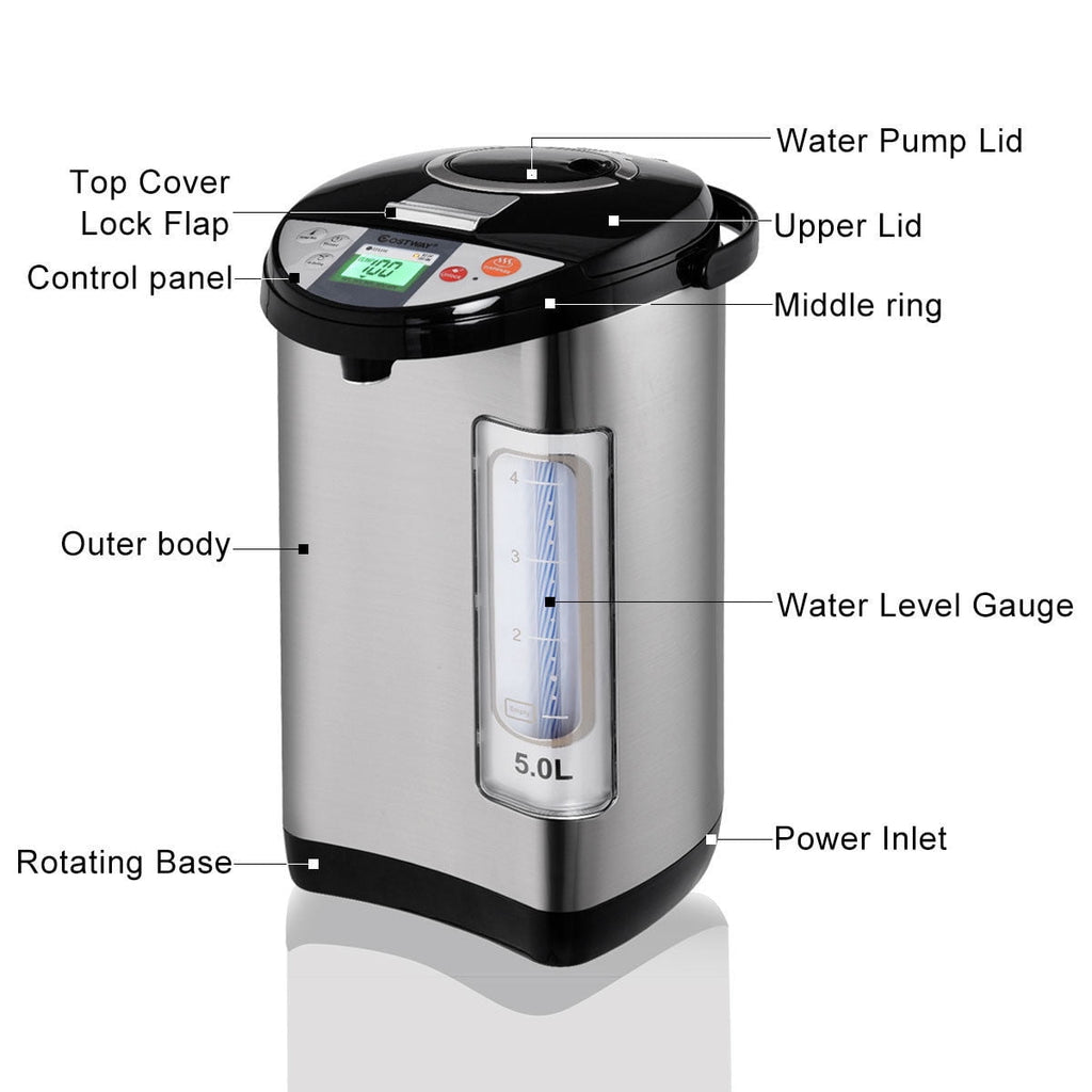 Costway 5-Liter LCD Water Boiler and Warmer Electric Hot Pot Kettle Hot Water Dispenser