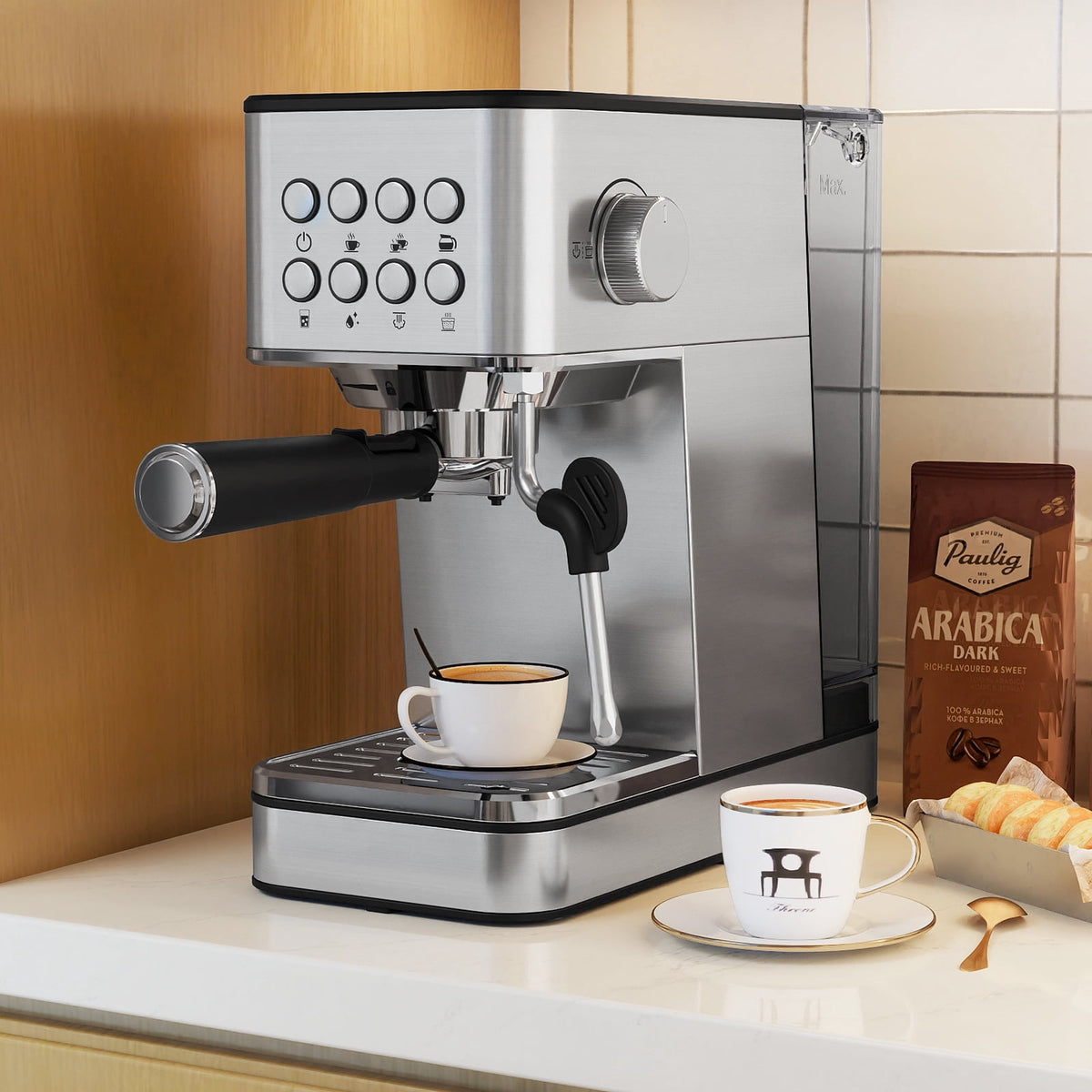 Costway Espresso Machine 20 Bar woth Milk Frother, 57OZ Removable Water Tank & Hot Water