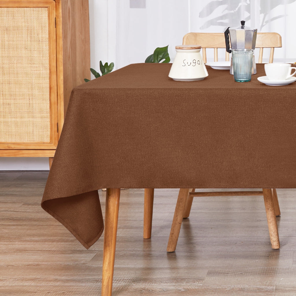 Deconovo Square Tablecloth with Waterproof Finish, Easy-Clean Polyester Table Cover, 54 x 54 Inch, Dark Gray