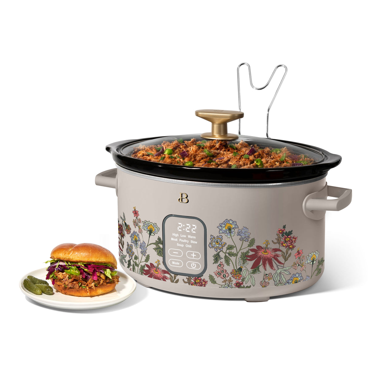 Beautiful 6 Qt Programmable Slow Cooker, Thyme Green by Drew Barrymore