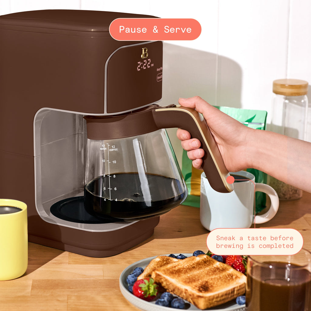 Beautiful 12 cup Programmable Coffee Maker, Thyme Green by Drew Barrymore