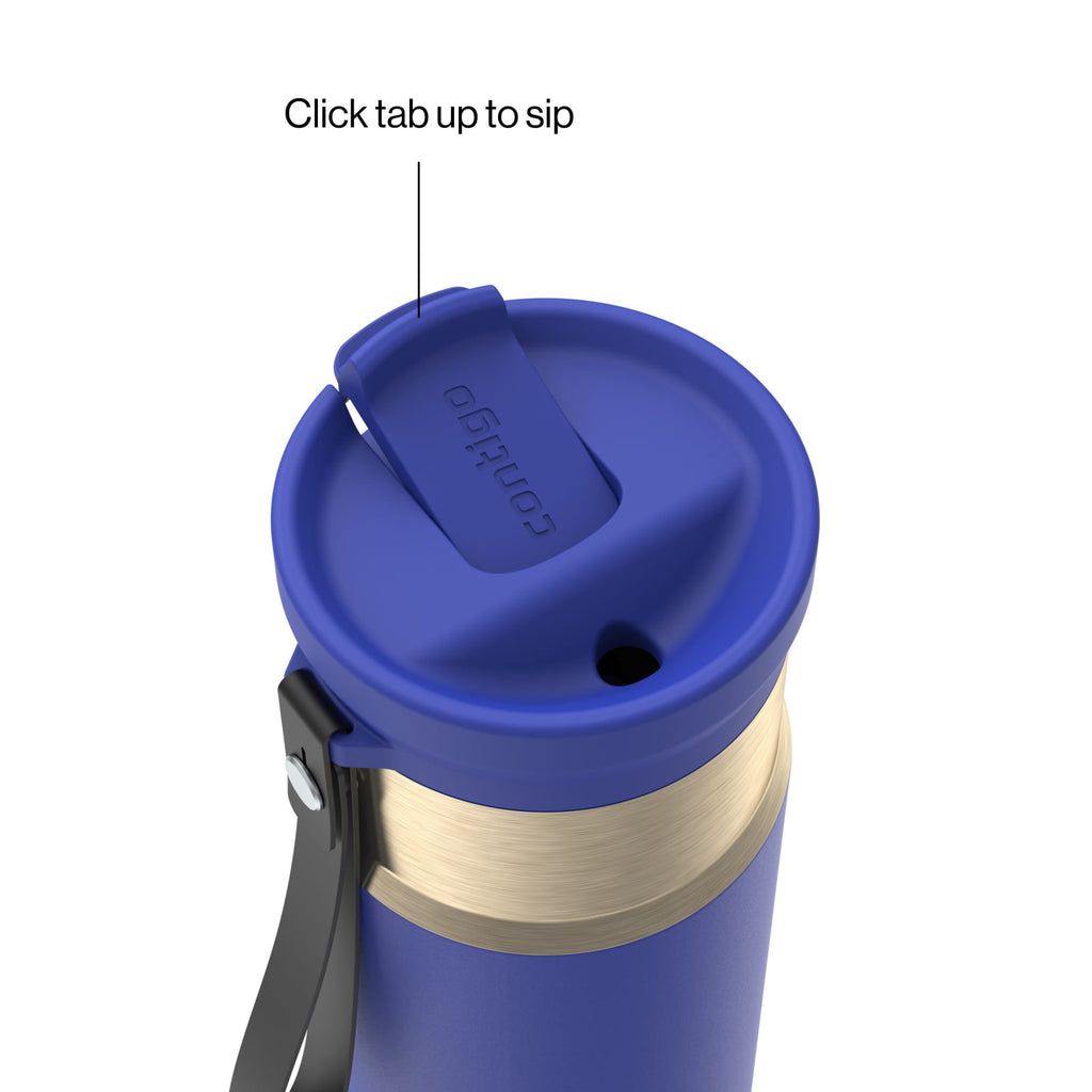 Contigo 24oz SnapSeal Insulated Stainless Steel Water Bottle with Straw, Licorice Black/Bronze