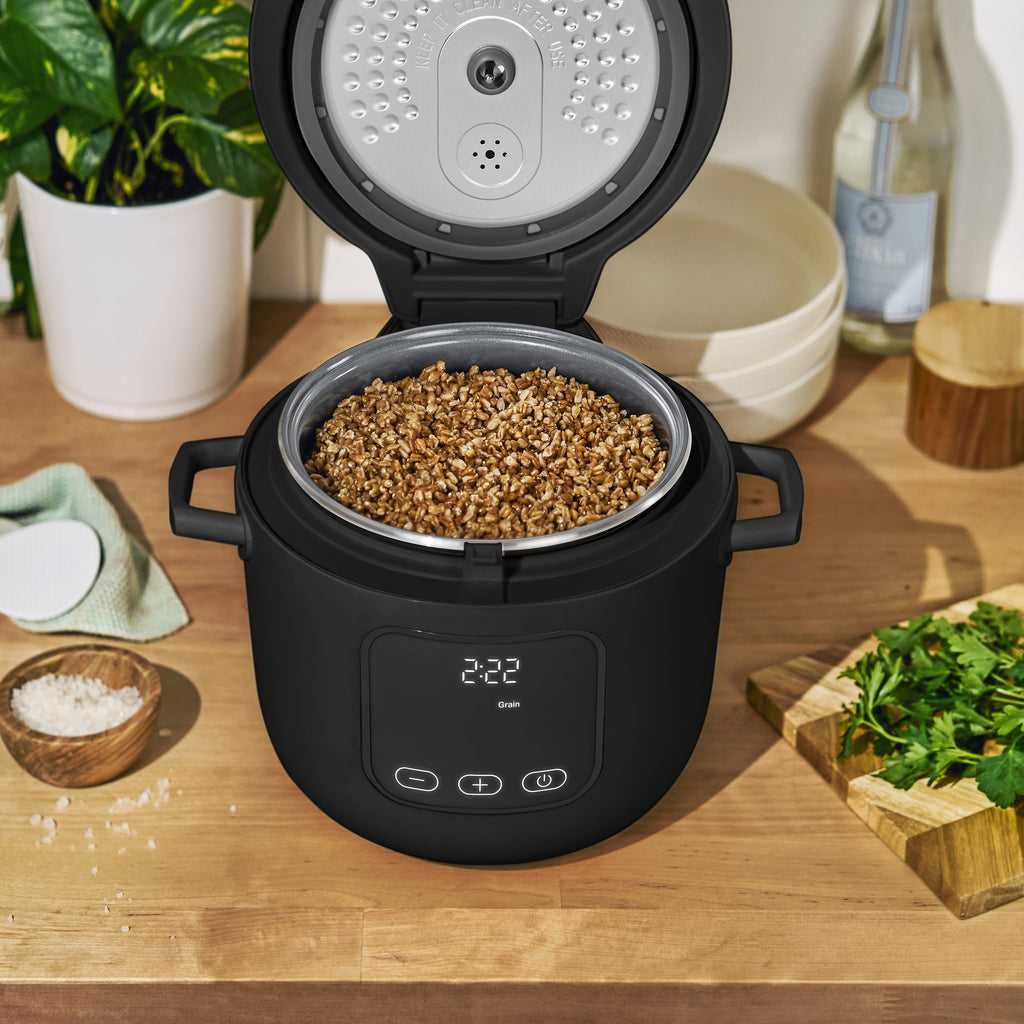 Beautiful 14-Cup Cooked, 6-Cups Uncooked Electric Rice and Grain Cooker, EverGood Ceramic Nonstick Coating, Thyme Green by Drew Barrymore