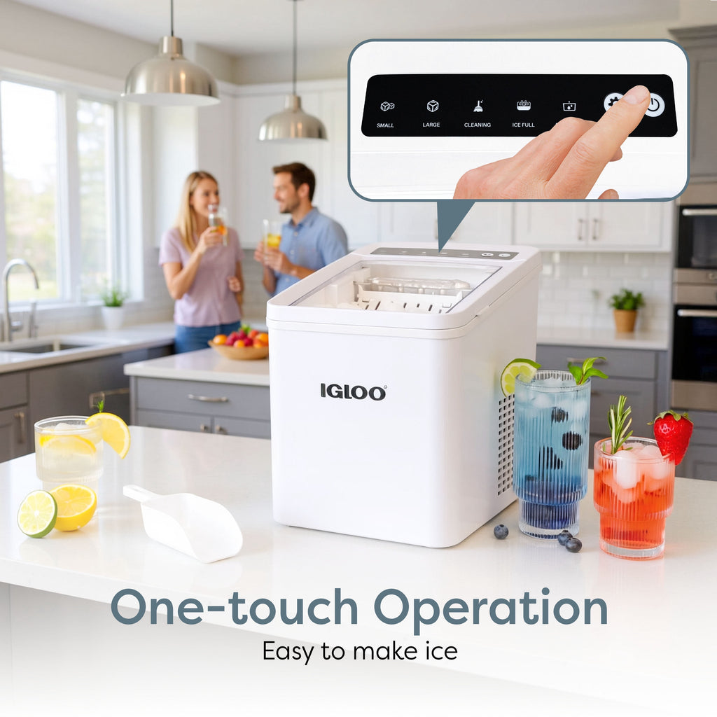 Igloo 26 lb. Automatic Portable Countertop Ice Maker Machine, White