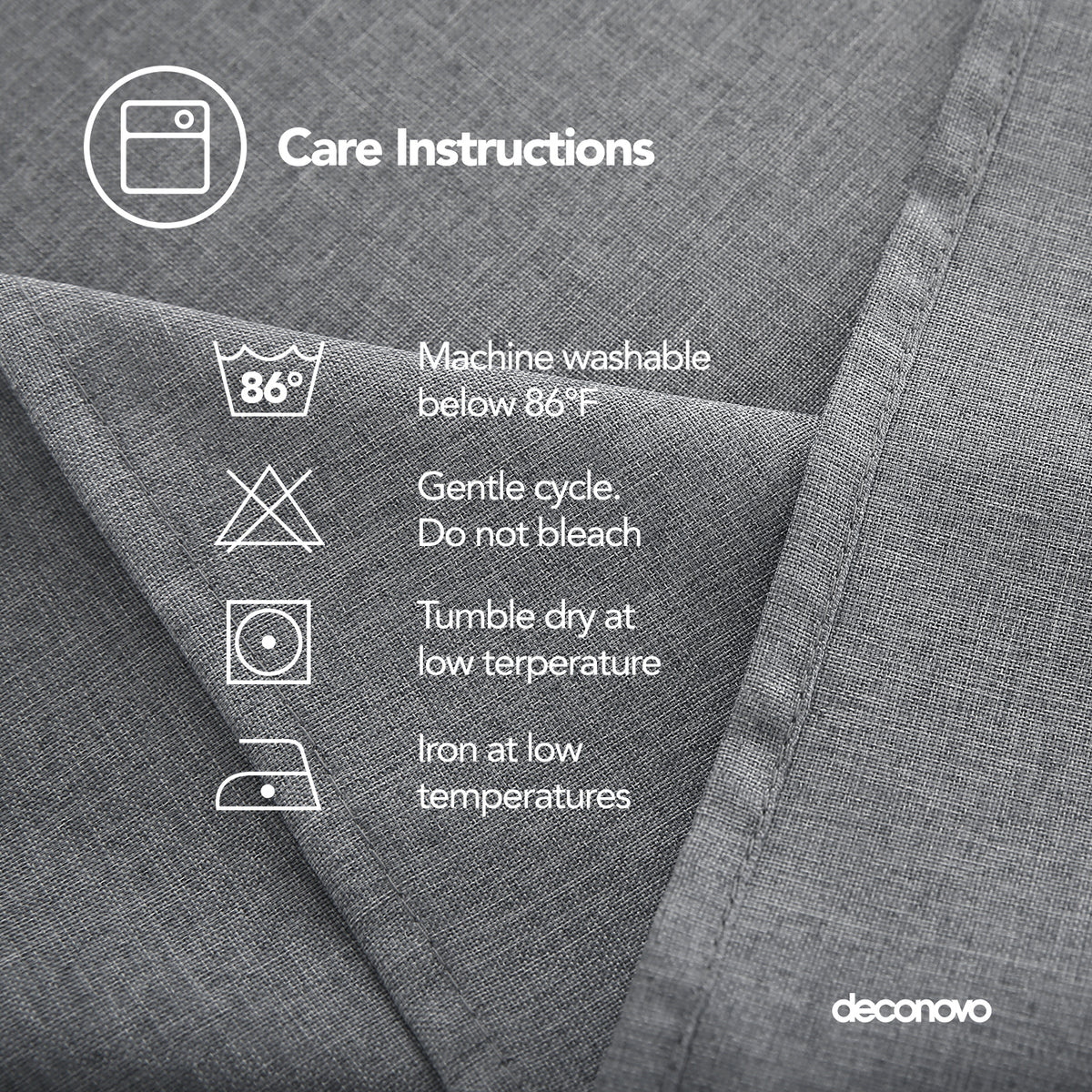 Deconovo Square Tablecloth with Waterproof Finish, Easy-Clean Polyester Table Cover, 54 x 54 Inch, Dark Gray