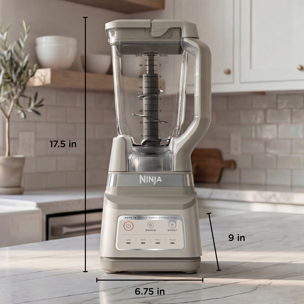 Ninja Professional Plus DUO 72-Oz Blender, Smoothies, Ice Crush, 2 Auto-iQ Preset Programs, 4 Speeds, 1400PW, BN750NV Navy
