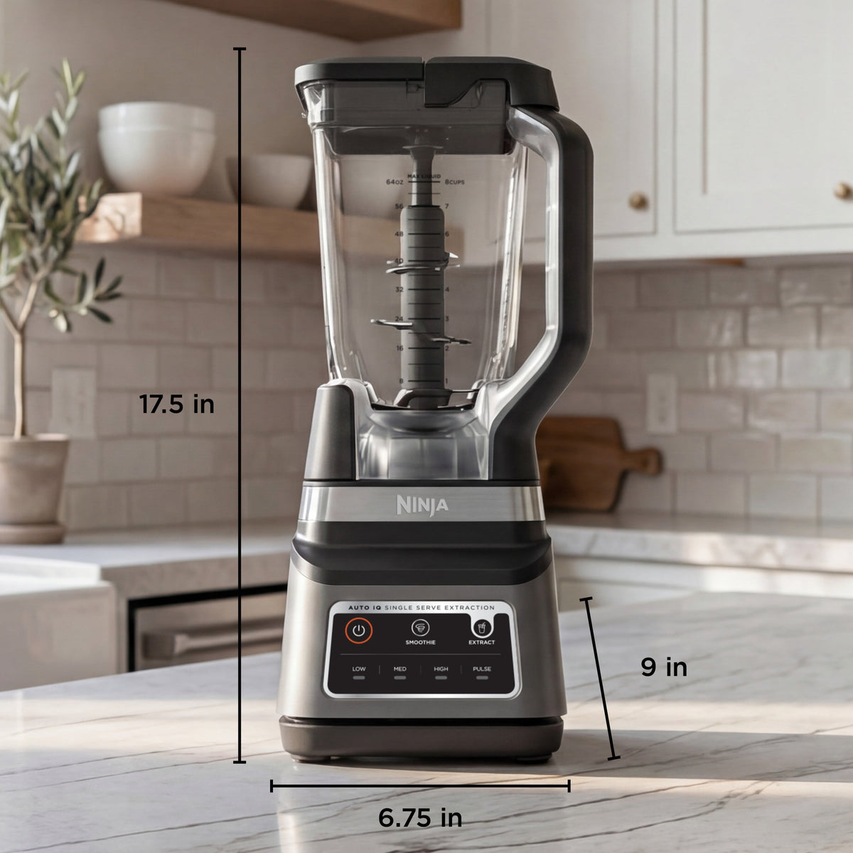 Ninja Professional Plus DUO 72-Oz Blender, Smoothies, Ice Crush, 2 Auto-iQ Preset Programs, 4 Speeds, 1400PW, BN750WH White