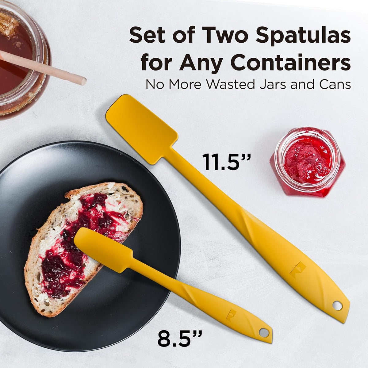 Kitchen Mama WaltzGrip Platinum Silicone Jar and Can Spatula Utensil Set (Red)