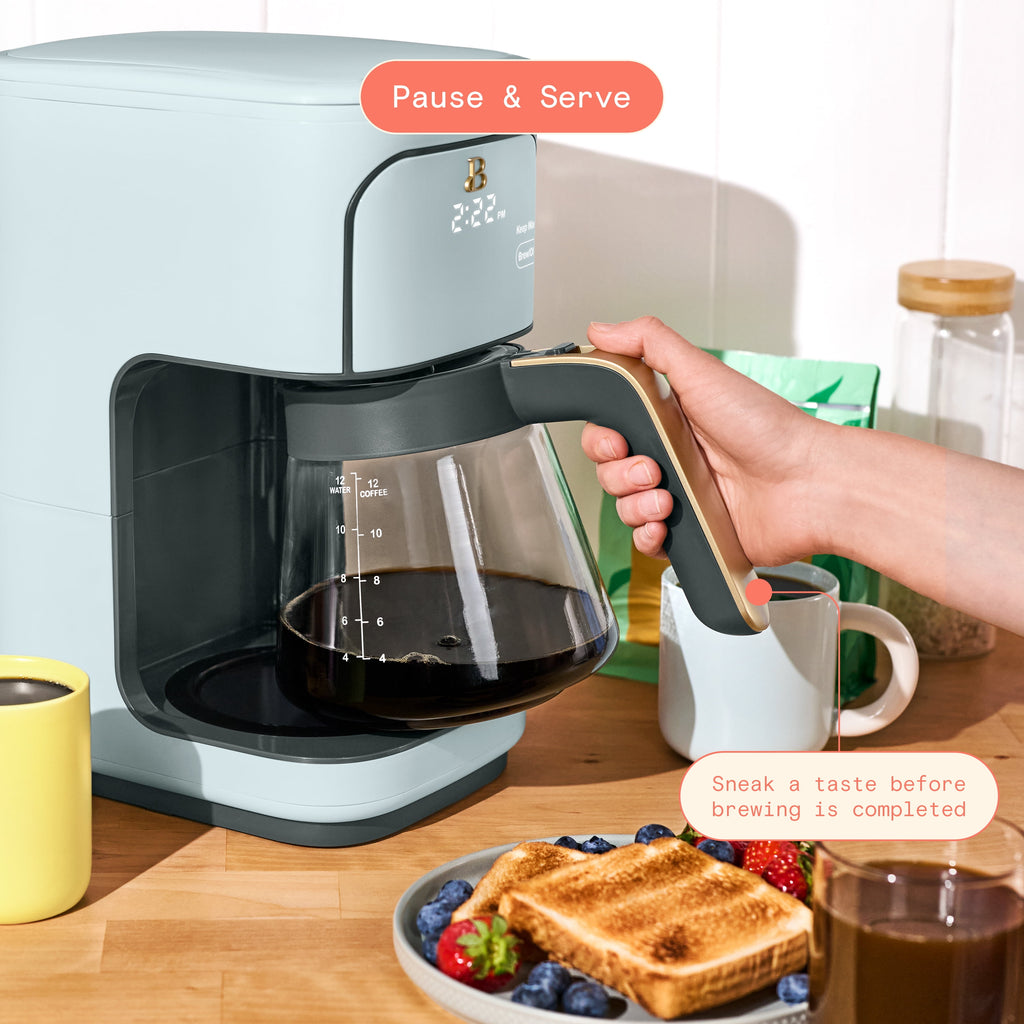 Beautiful 12 cup Programmable Coffee Maker, Thyme Green by Drew Barrymore