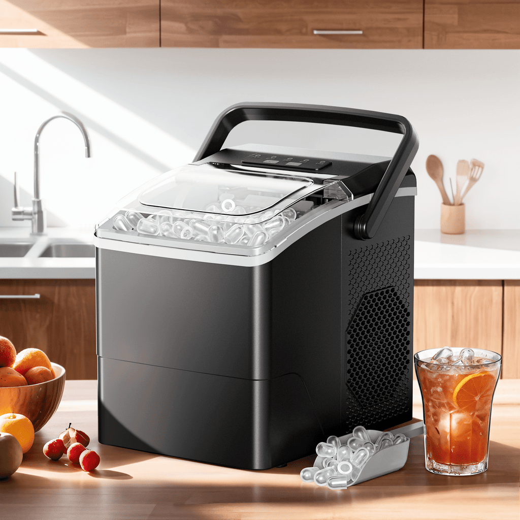 Philergo 35lbs/24H Nugget Ice Maker Countertop with Detachable Ice Basket, Portable Ice Machine,Chewable Ice, Self-Cleaning, Silver