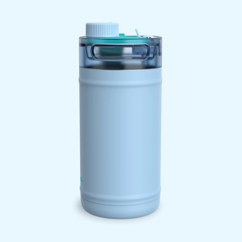 Bubba 64oz DualSip Insulated Stainless Steel Water Jug with Built-In Straw and Drink Opening and Carrying Strap, Daydreamin' Light Blue/Teal