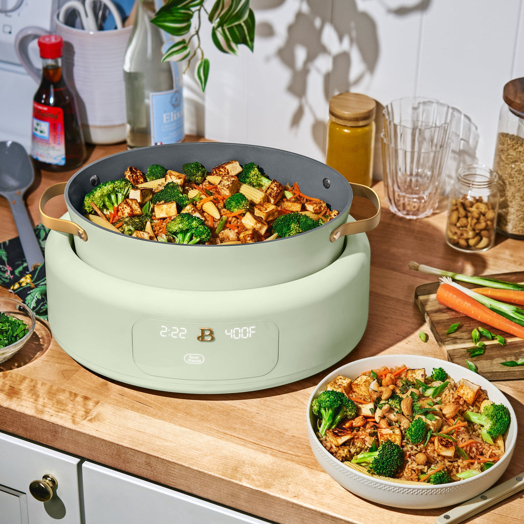 Beautiful 10 in 1, 6 Qt Electric Multi-Cooker, Thyme Green by Drew Barrymore