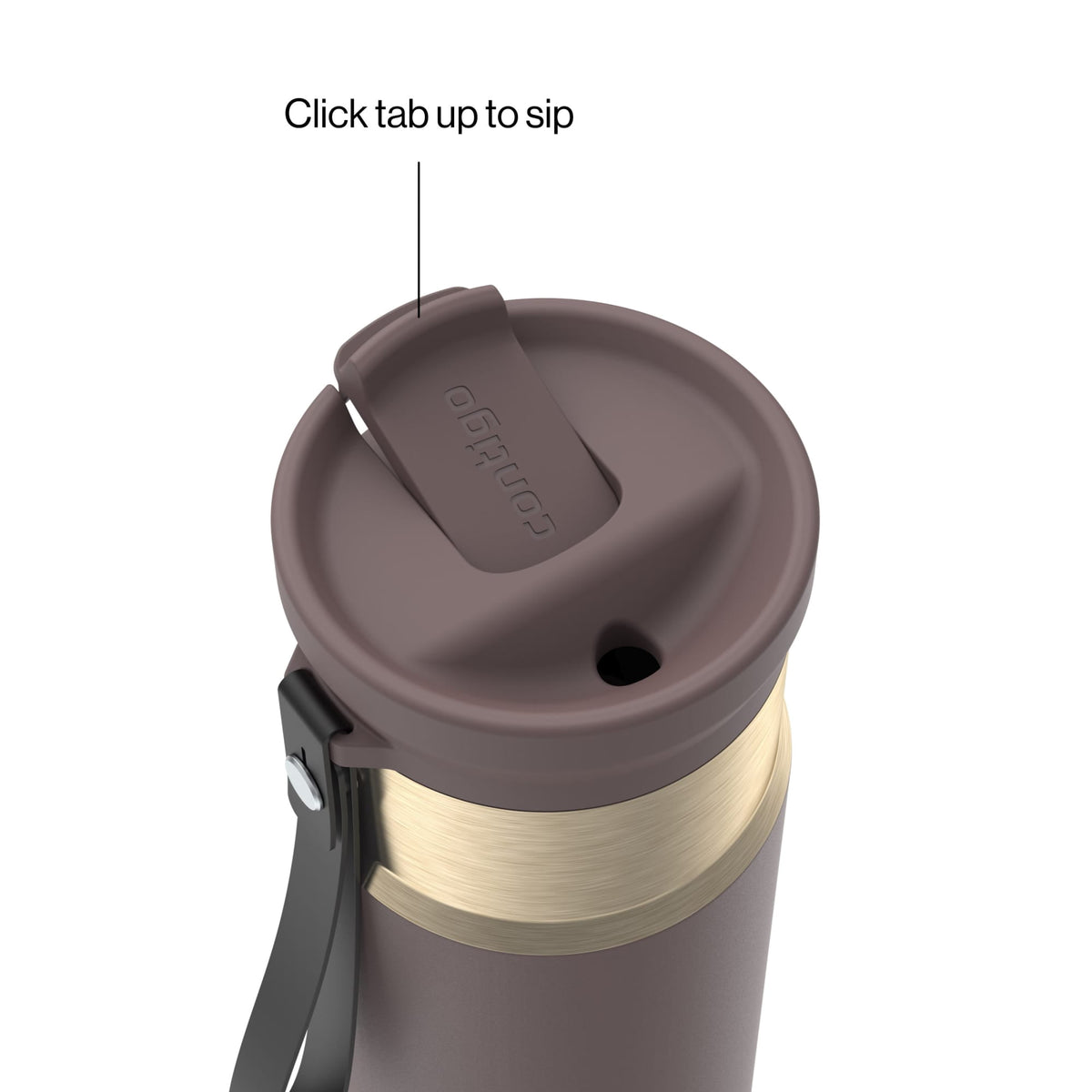 Contigo 24oz SnapSeal Insulated Stainless Steel Water Bottle with Straw, Licorice Black/Bronze