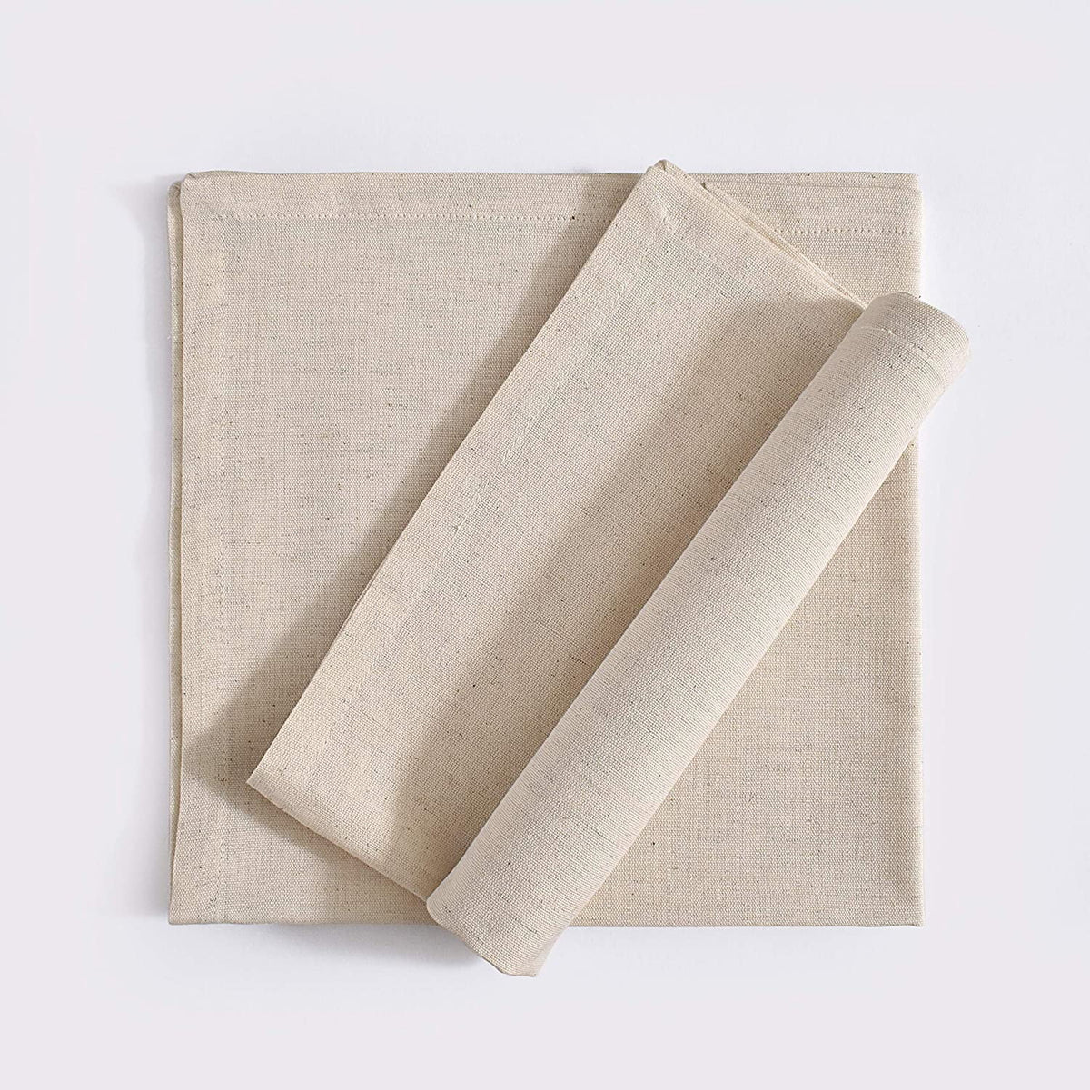 Fingercraft Cloth Napkin, Solid Color Cotton Linen Blend Table Napkins, Soft and Absorbent Fabric, Set of 12, Blush Pink