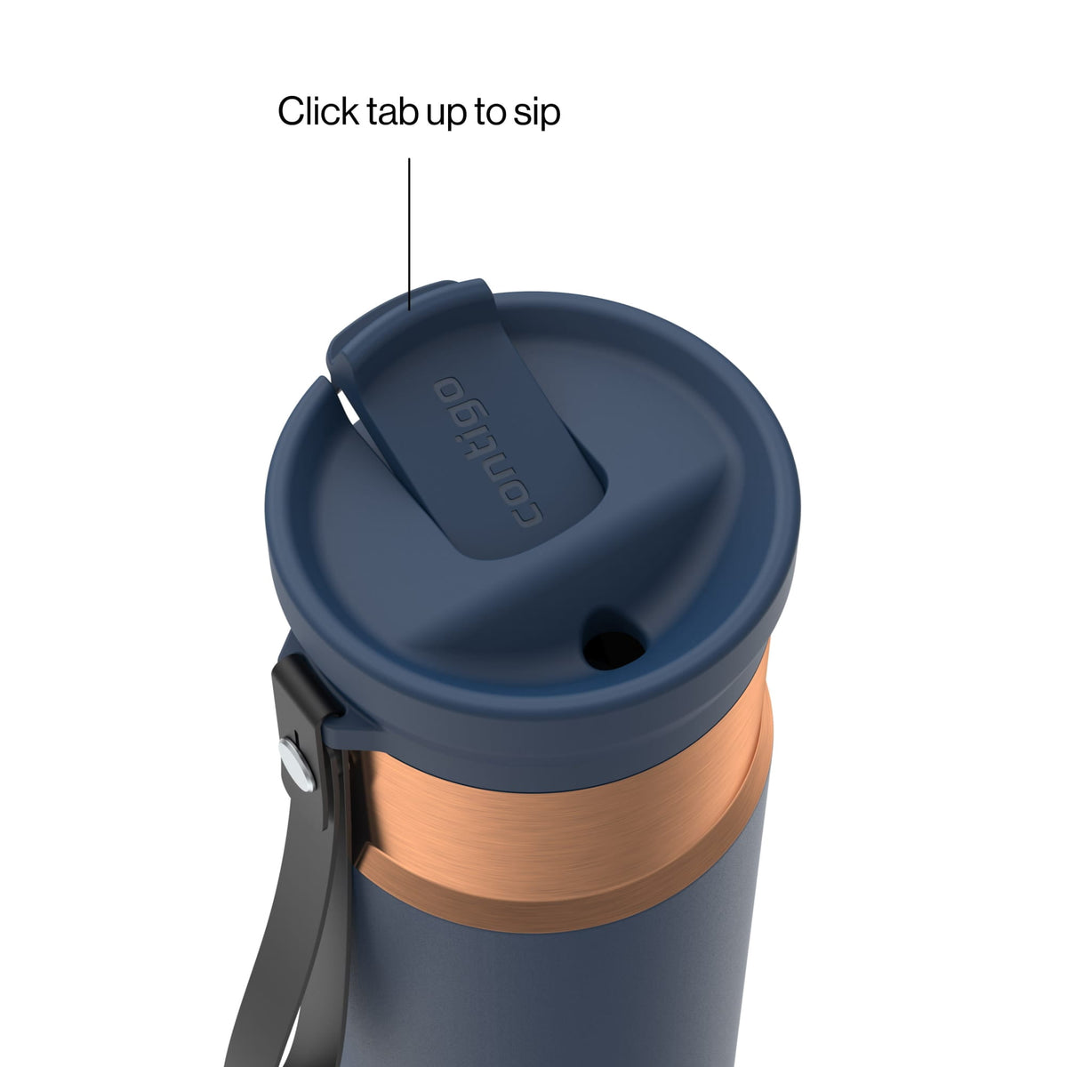 Contigo 16oz SnapSeal Insulated Stainless Steel Water Bottle, Licorice Black/Bronze