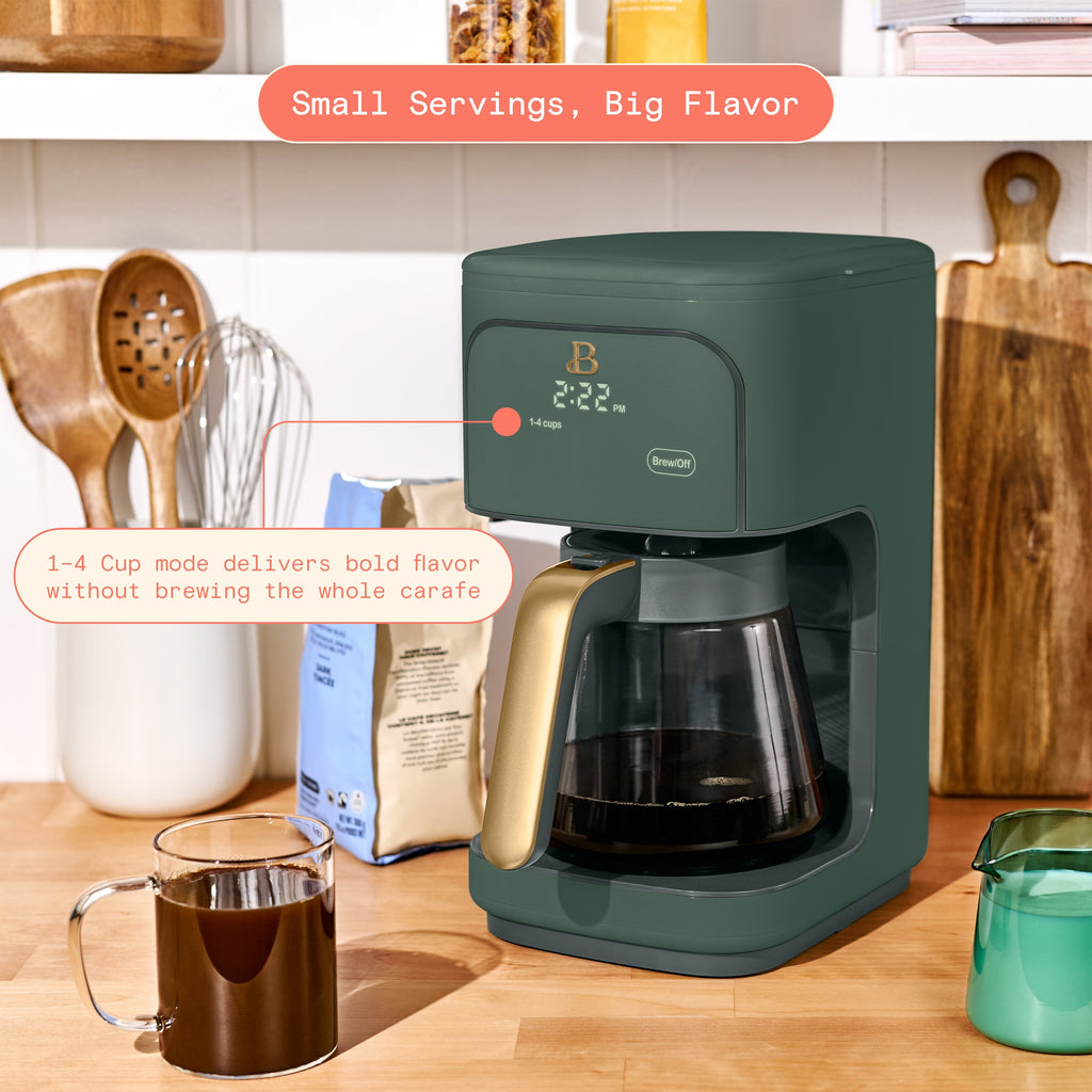 Beautiful 12 cup Programmable Coffee Maker, Thyme Green by Drew Barrymore