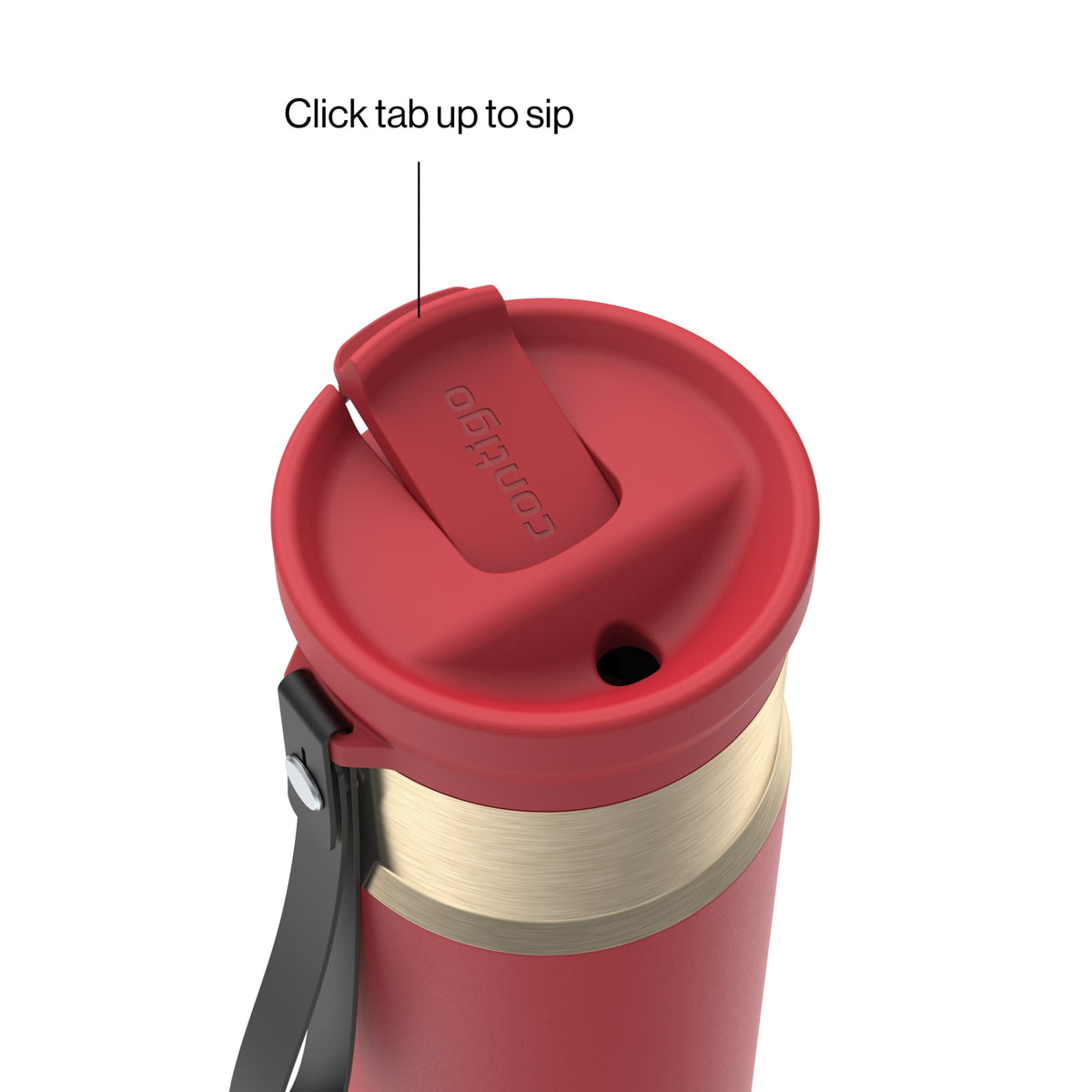 Contigo 24oz SnapSeal Insulated Stainless Steel Water Bottle with Straw, Licorice Black/Bronze
