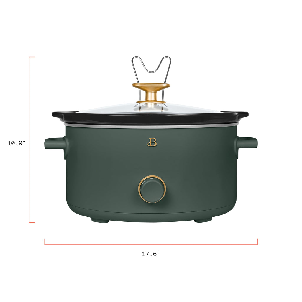 Beautiful 8 Qt Manual Slow Cooker, Thyme Green by Drew Barrymore