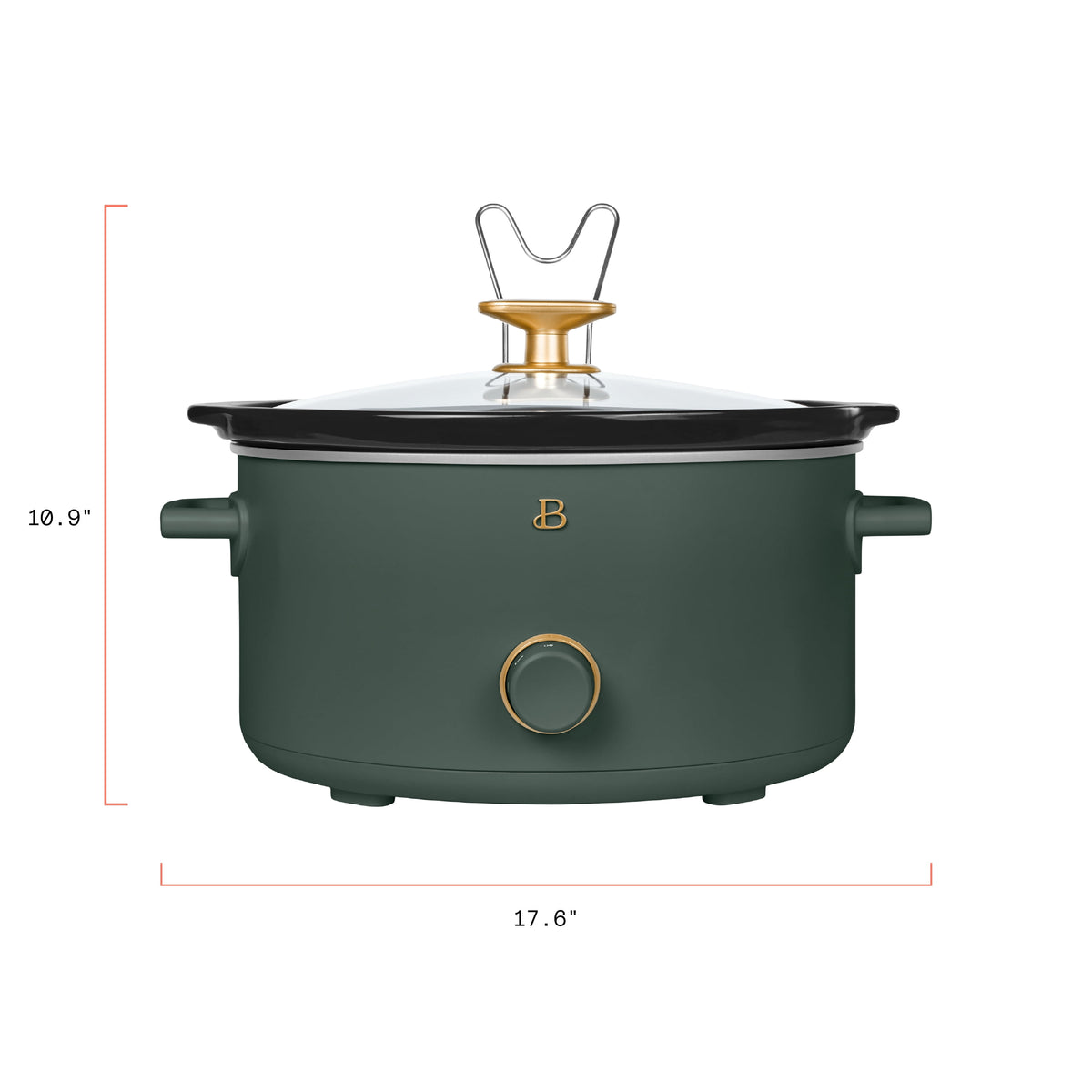 Beautiful 8 Qt Manual Slow Cooker, Thyme Green by Drew Barrymore
