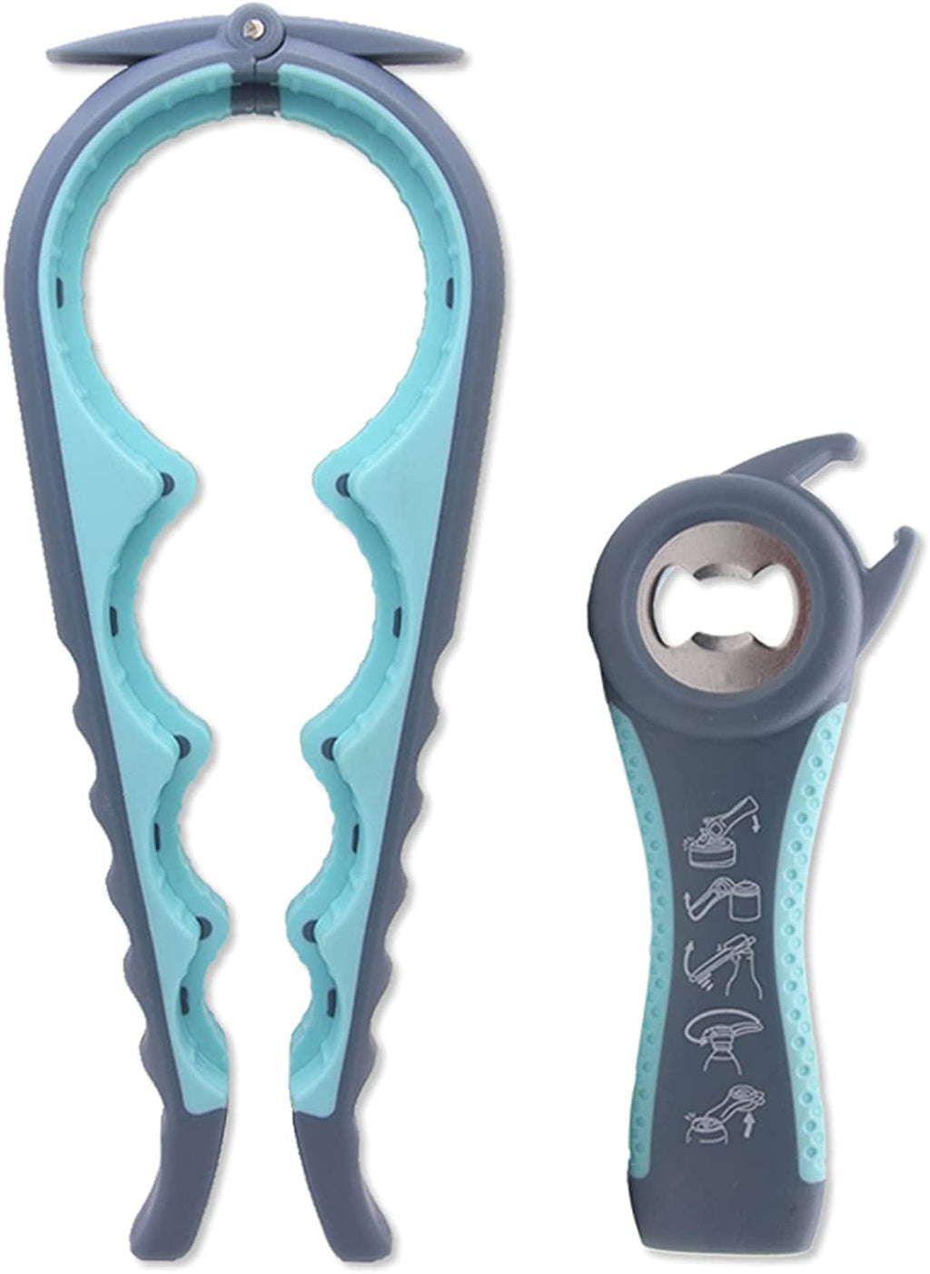 BAODELI Bottle Opener for Arthritic Hand Jar Opener for Old People Children Women Those with Weak Hands Multifunctional Kitchen Gadgets (Blue)