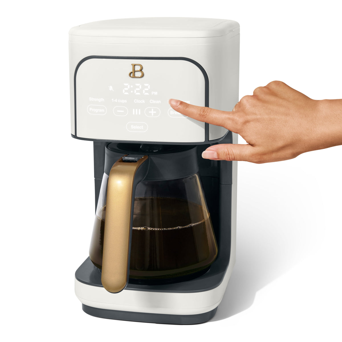 Beautiful 12 cup Programmable Coffee Maker, Thyme Green by Drew Barrymore