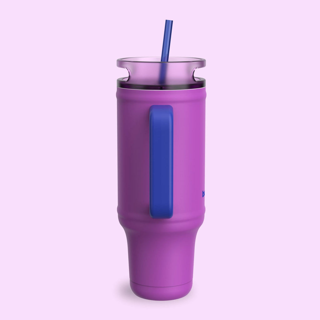 Bubba 40oz AutoClose Insulated Stainless Steel Tumbler with Straw and Handle, Office Siren Black