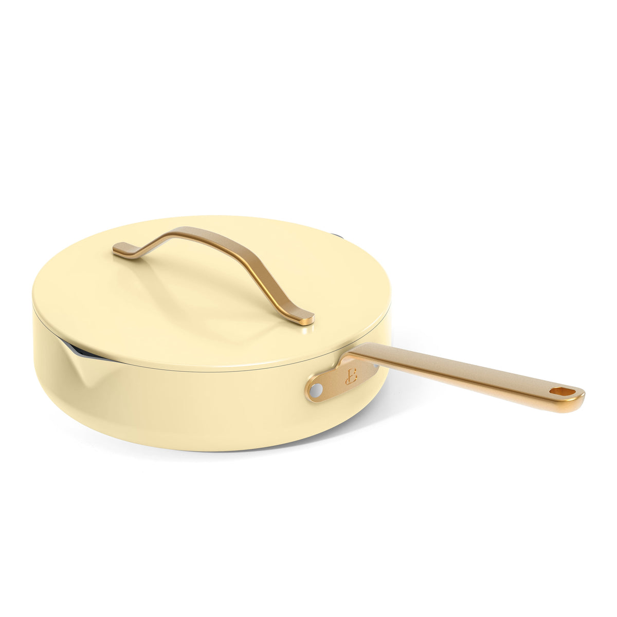 Beautiful 12-Piece Cookware Set, Pots and Pans with Strainer Lids and EverGood Ceramic Nonstick Coating, White Icing by Drew Barrymore