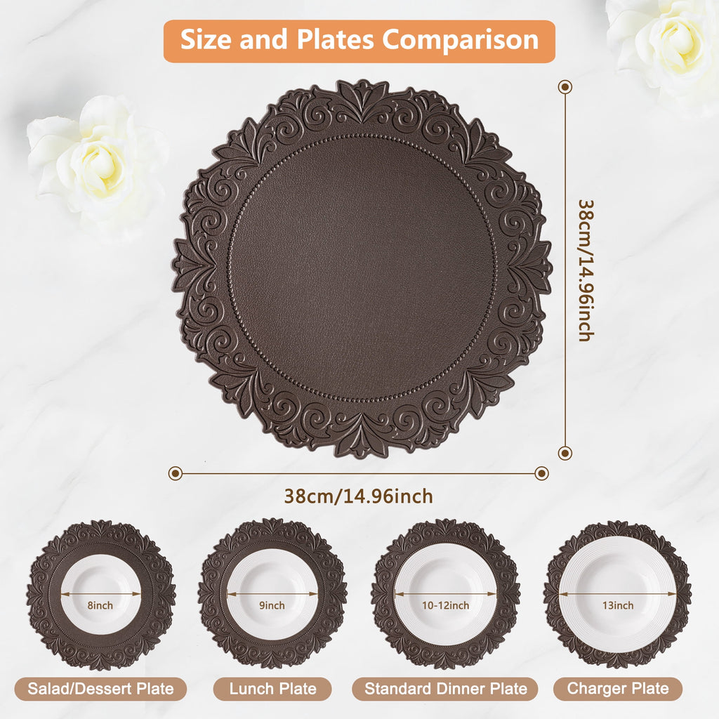 VCVCOO Placemats Set of 4 Beige Leather Place Mats Waterproof Wipeable Heat Resistant Sturdy Rectangle Kitchen Dining Table Mats for Indoor Outdoor Reversible Easy to Clean Place Mats