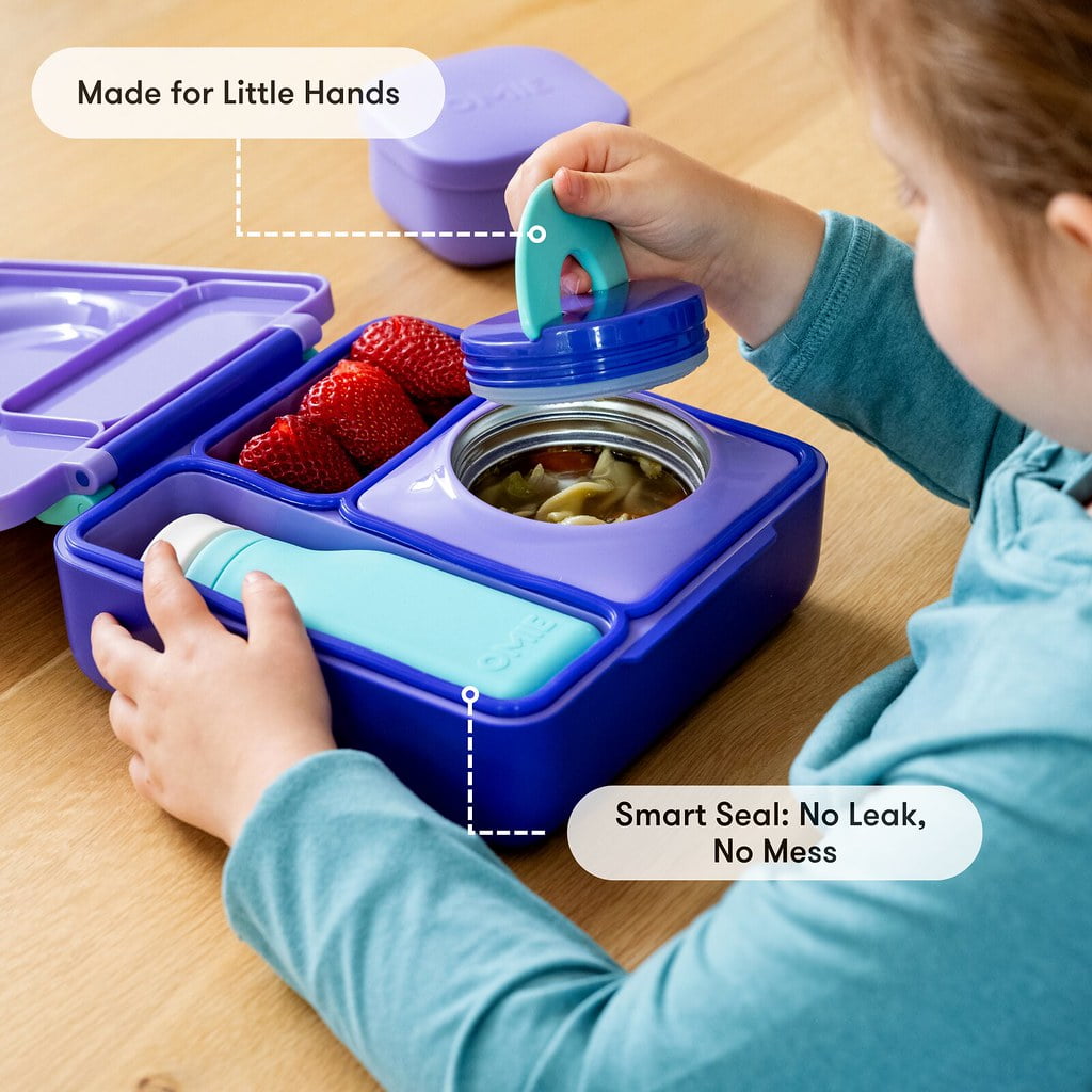 OmieBox Bento Box for Kids - Insulated Bento Lunch Box with Leak Proof Thermos Food Jar - Blue Sky by OmieLife