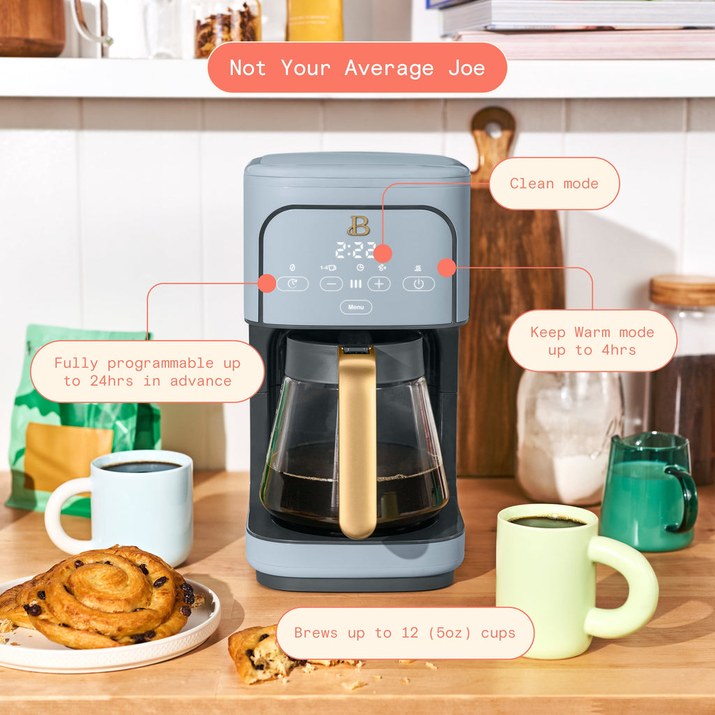 Beautiful 12 cup Programmable Coffee Maker, Thyme Green by Drew Barrymore
