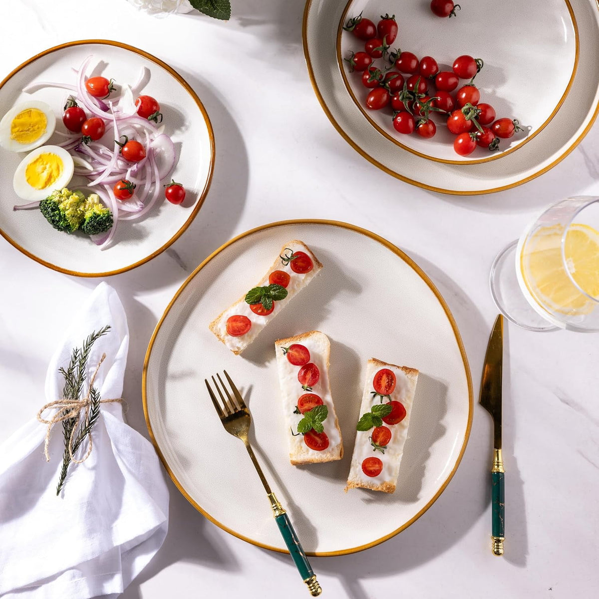 AmorArc Ceramic Dinnerware Sets,Handmade Reactive Glaze Stoneware Plates and Bowls Sets,Highly Chip and Crack Resistant | Dishwasher & Microwave Safe Dishes Set,Service for 4 Set(12pc),Reactive Glaze