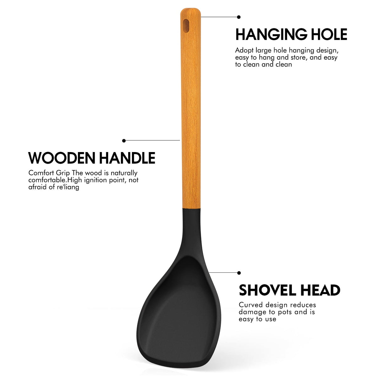 Silicone Kitchen Utensils Set, 600°F Heat Resistant Silicone Cooking Utensils, Spatula, Spoon, Whisk, Tongs, Kitchen Gadgets Tools Sets for Nonstick Cookware, Dishwasher Safe BPA Free (Black)