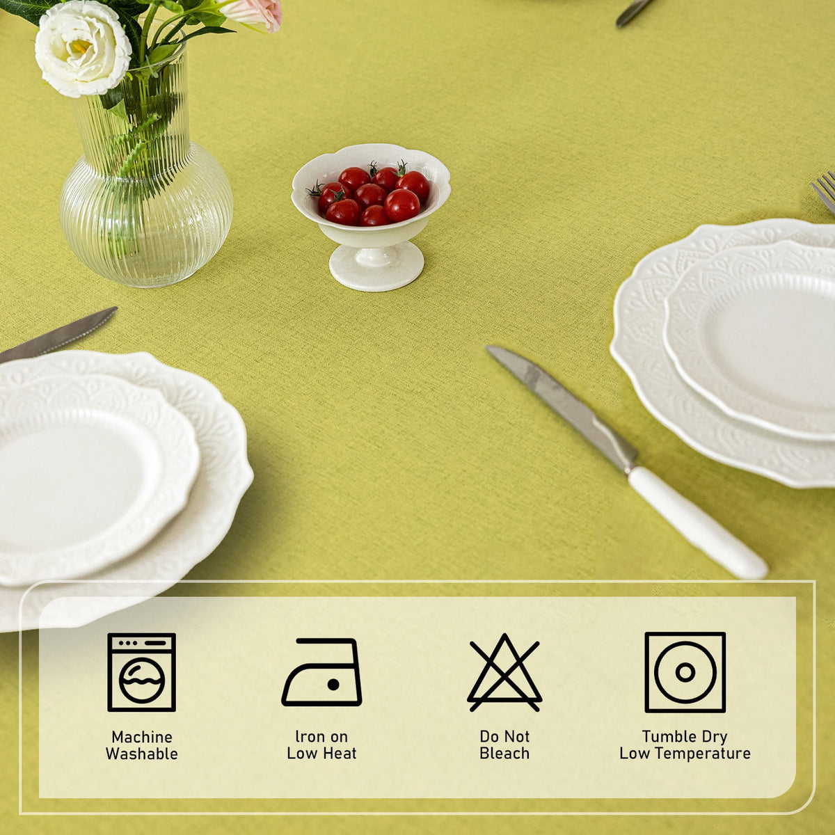Soulgenix Tablecloth, 55"*70" Rectangle Table Cloth with Tassel, Table Cover for Dining, Party, Home, Fits Tables 30"×45" (4-6 seats), Beige