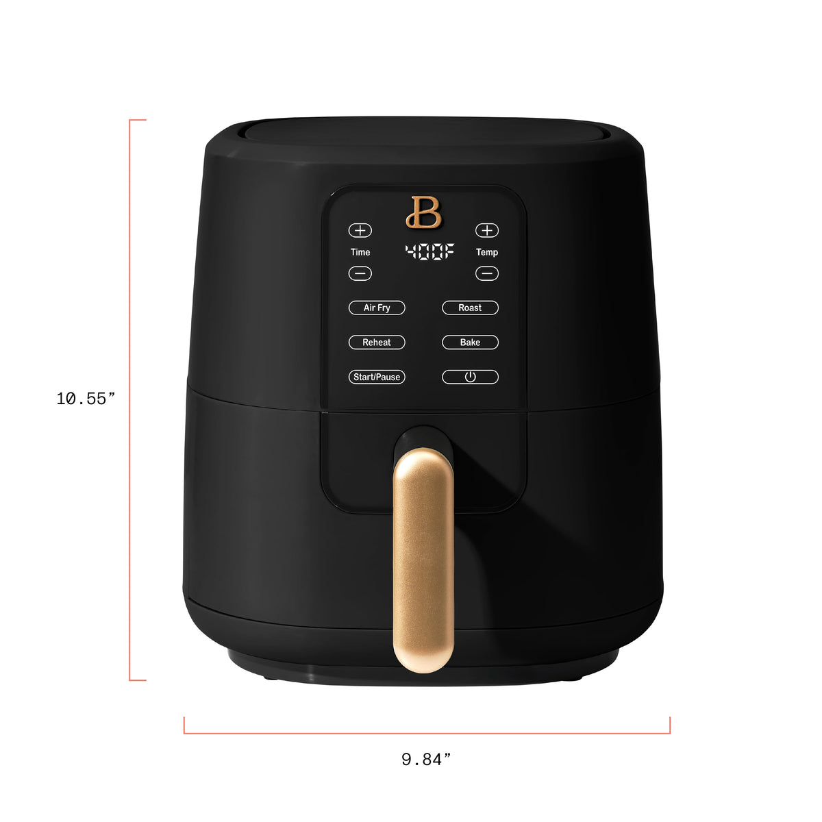 Beautiful 3 Qt Air Fryer with TurboCrisp Technology, EverGood Non-Toxic Ceramic Nonstick Coating, Chocolate by Drew Barrymore