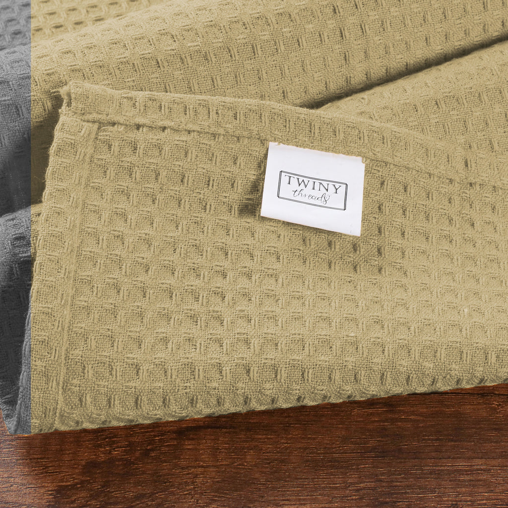 Twiny Threads Waffle Kitchen Towel 16"x26" Set of 4 - Brown