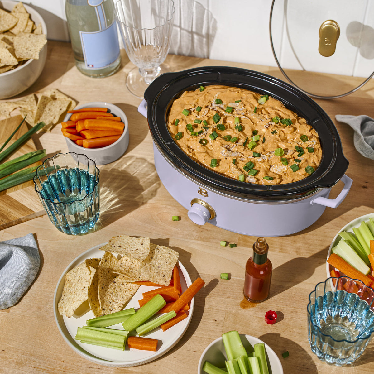 Beautiful 2.5 Qt Dip and Serve Manual Slow Cooker, Chocolate by Drew Barrymore