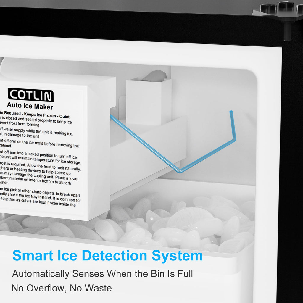 OUTBID 15" Under Counter Ice Maker Drainless, 25 lbs/24H Crescent Ice Machine with 22 lbs Storagefor Home Bar Kitchen Commercial, ETL