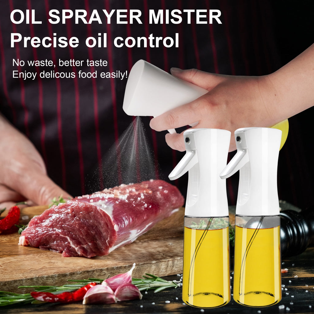 AGCAN Oil Sprayer for Cooking, 2 Pack Glass Olive Oil Sprayer Mister 220ml/7.4oz Glass Oil Dispenser for Air Fryer, BBQ, Baking, Salad